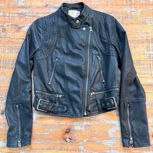 Free People We The Free Fenix black vegan moto jacket